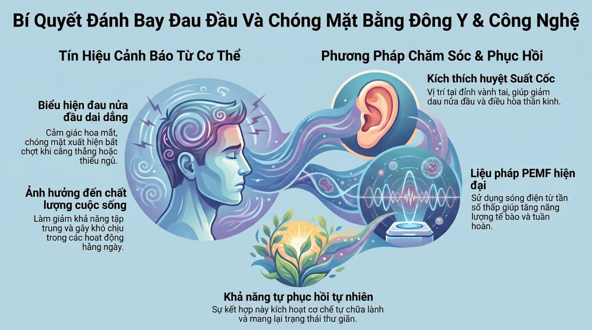 ARCTOZEN THERAPY: HUYỆT SUẤT CỐC VÀ CÔNG NGHỆ PEMF  -  GIẢI PHÁP ĐIỀU HÒA VI TUẦN HOÀN VÀ XOA DỊU CĂNG THẲNG THẦN KINH VÙNG THÁI DƯƠNG