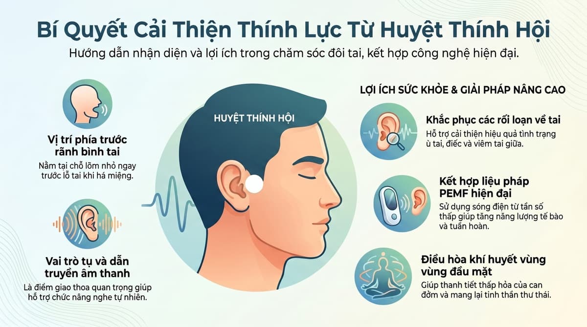 ARCTOZEN THERAPY: HUYỆT THÍNH HỘI VÀ CÔNG NGHỆ PEMF  -  CƠ CHẾ ĐIỀU HÒA TUẦN HOÀN NGOẠI VI VÀ GIẢI ÁP HỆ THỐNG THÍNH GIÁC